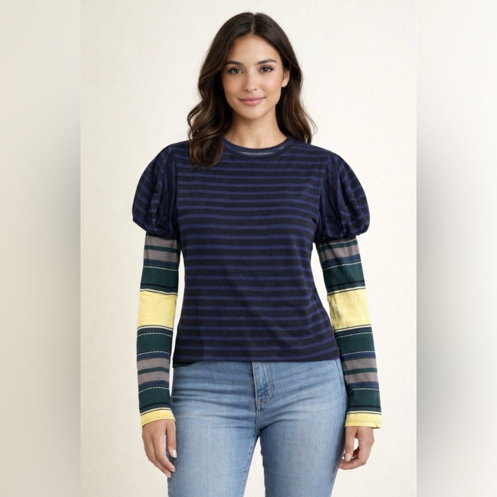 We The Free striped twofer top size Small